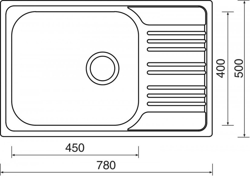 Sinks STAR 780 XXL V 0,7mm matný