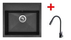 Sinks SOLO 560 Granblack + ELASTA S černá matná