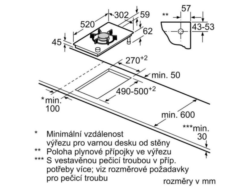 Plynová varná deska Siemens ER3A6AI10