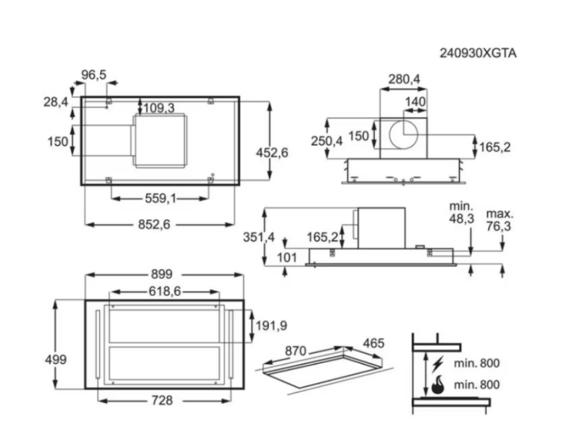 Vestavná digestoř Electrolux LFK819K