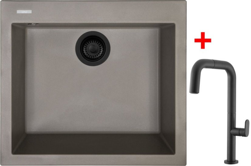 Sinks CUBE 560 BL Nanotruffle + EVA P Nanoblack