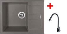 Sinks AMANDA 650 Truffle + ELASTA S černá matná