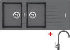 Sinks PERFECTO 1160 DUO Titanium + Vitalia GR