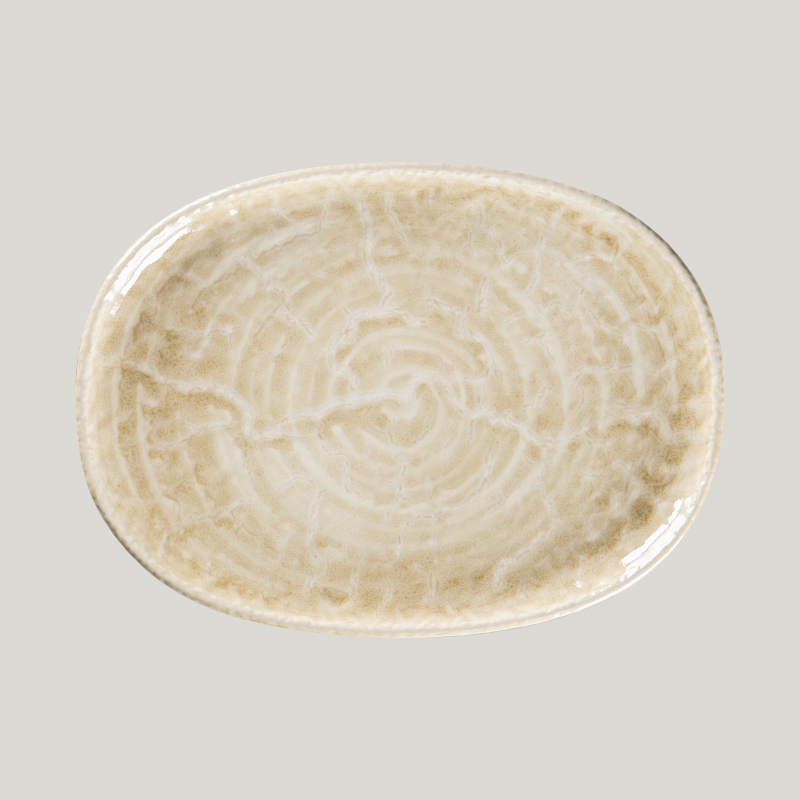 RAK Porcelain Krush talíř oválný 28 × 20,5 cm, béžový RAK Porcelain Krush talíř oválný 28 × 20,5 cm, béžový