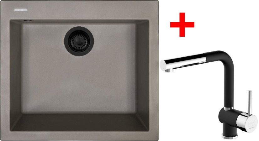 Sinks CUBE 560 BL Nanotruffle + MIX 3 P Nanoblack Sinks CUBE 560 BL Nanotruffle + MIX 3 P Nanoblack