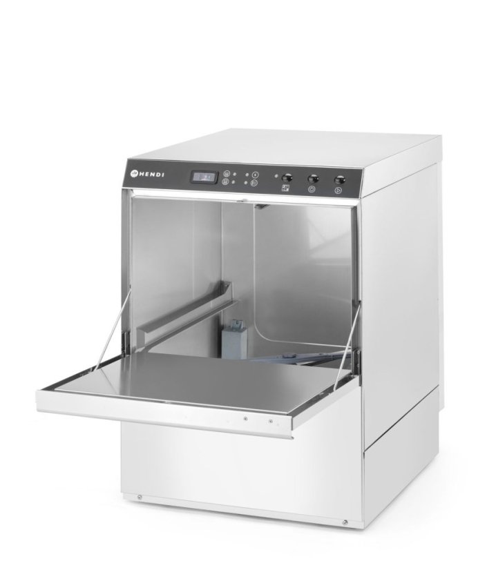 Myčka nádobí HENDI, s dávkovačem mycího prostředku i vypouštěcím čerpadlem, 400V/4900W