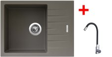 Sinks PERFECTO 650 Truffle + Elasta nerez/černá
