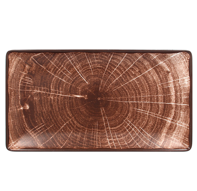 RAK Porcelain RAK Woodart talíř obdélný 33,5 × 18,1 cm – tmavě hnědá | RAK-WDEDRG33OB RAK Porcelain RAK Woodart talíř obdélný 33,5 × 18,1 cm – tmavě hnědá | RAK-WDEDRG33OB