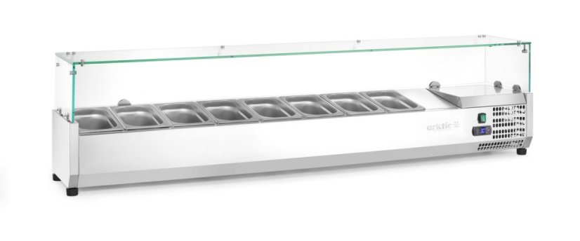 Chladicí zásobník GN 1/4, Arktic, 8x GN 1/4, GN 1/4, 36L, 230V/180W, 335x1805x(H)460mm