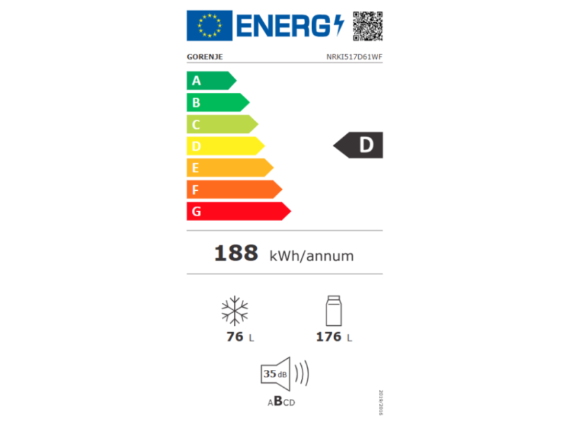 Vestavná chladnička Gorenje NRKI517D61WF
