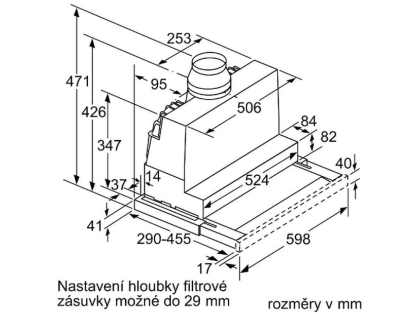Výsuvná digestoř Bosch DFR067A52