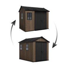 Zahradní domek Keter Apex 7,5 x 9 Walnut, s podlahou