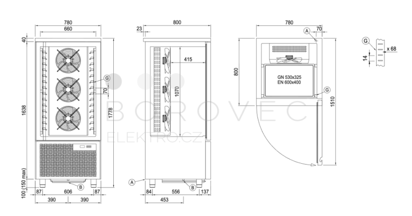 Coldline zchlazovač/zmrazovač SMART W14X 400V (14x GN1/1 a EN600x400)