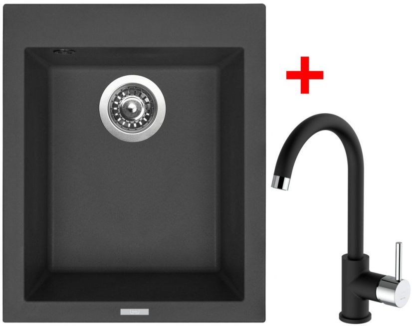 Sinks CUBE 410 Nanoblack+MIX 35 Nanoblack Sinks CUBE 410 Nanoblack+MIX 35 Nanoblack