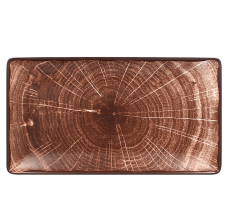 RAK Porcelain RAK Woodart talíř obdélný 33,5 × 18,1 cm – tmavě hnědá | RAK-WDEDRG33OB