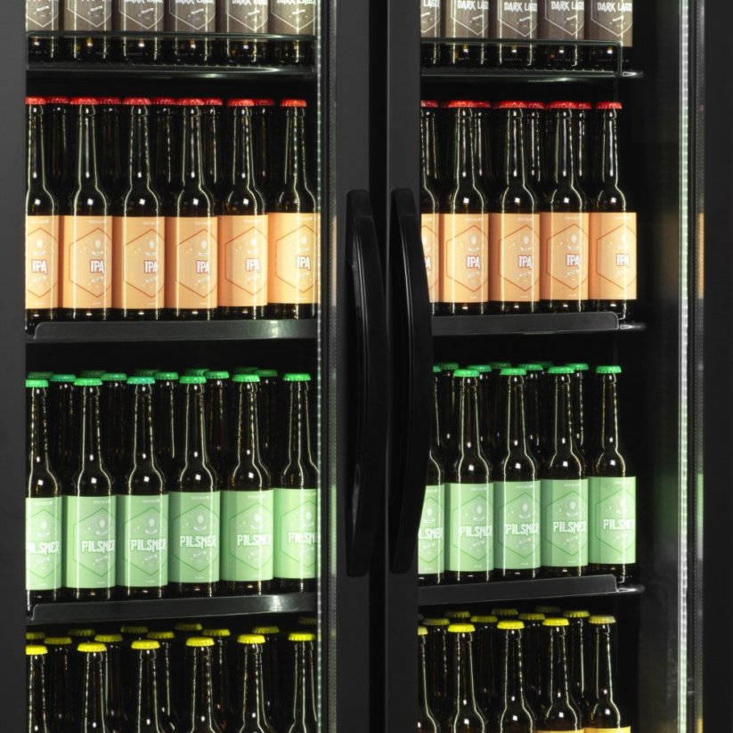 Chladicí skříň s prosklenými dveřmi TEFCOLD FS890H BLACK