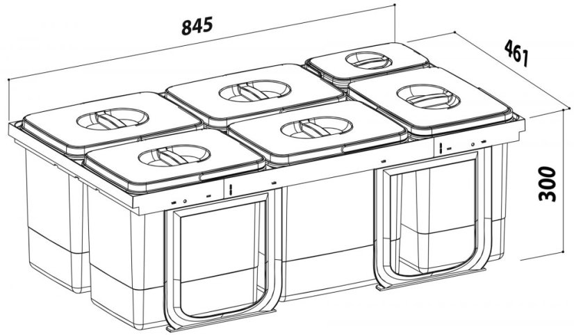Sinks JAZZ 900 5x15 l + 1x7 l
