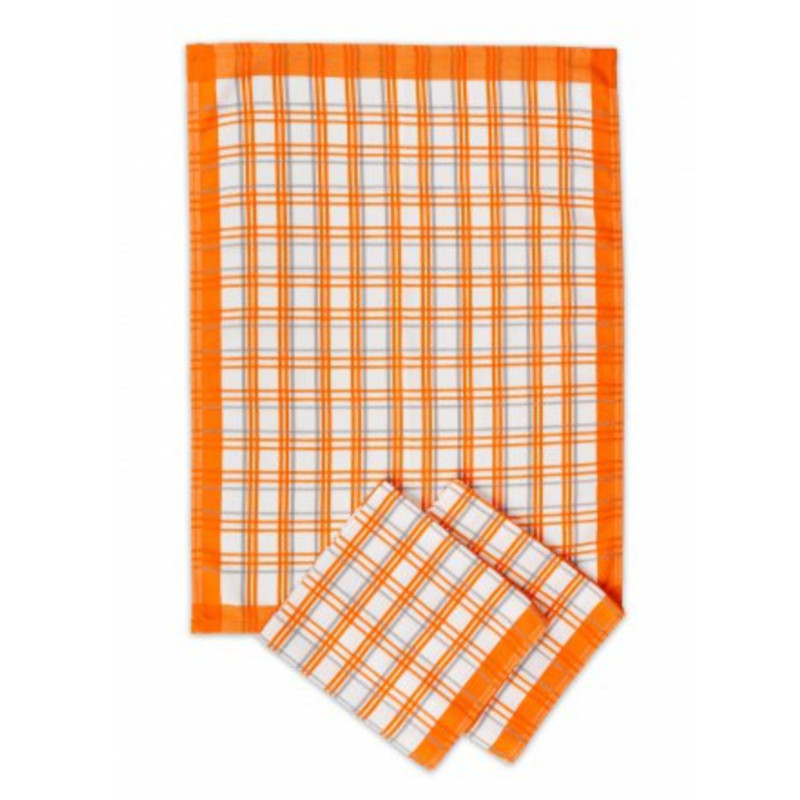 TOMGAST Utěrka kuchyňská 70 × 50 cm, oranžová, 3 ks – 100% egyptská bavlna TOMGAST Utěrka kuchyňská 70 × 50 cm, oranžová, 3 ks – 100% egyptská bavlna