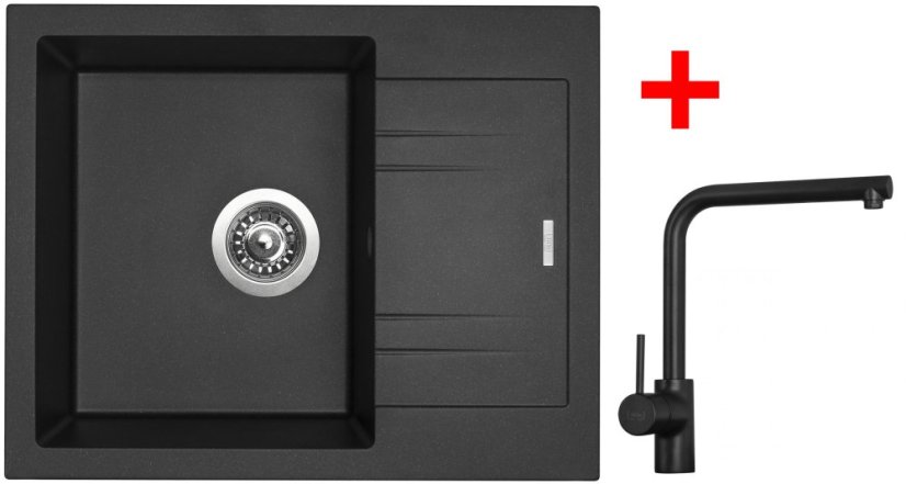 Sinks LINEA 600 Metalblack + Elka černá matná Sinks LINEA 600 Metalblack + Elka černá matná