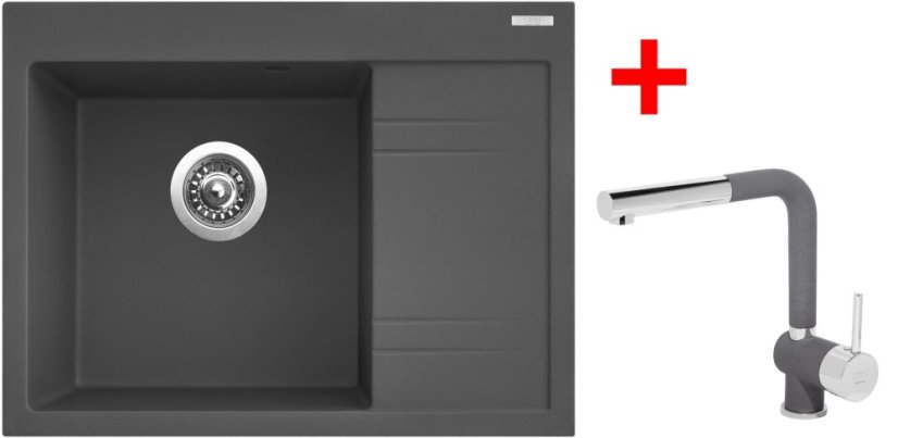 Sinks RIM 650 L Titanium + Mix 3 P GR Sinks RIM 650 L Titanium + Mix 3 P GR