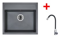 Sinks SOLO 560 Titanium + Elasta nerez/černá