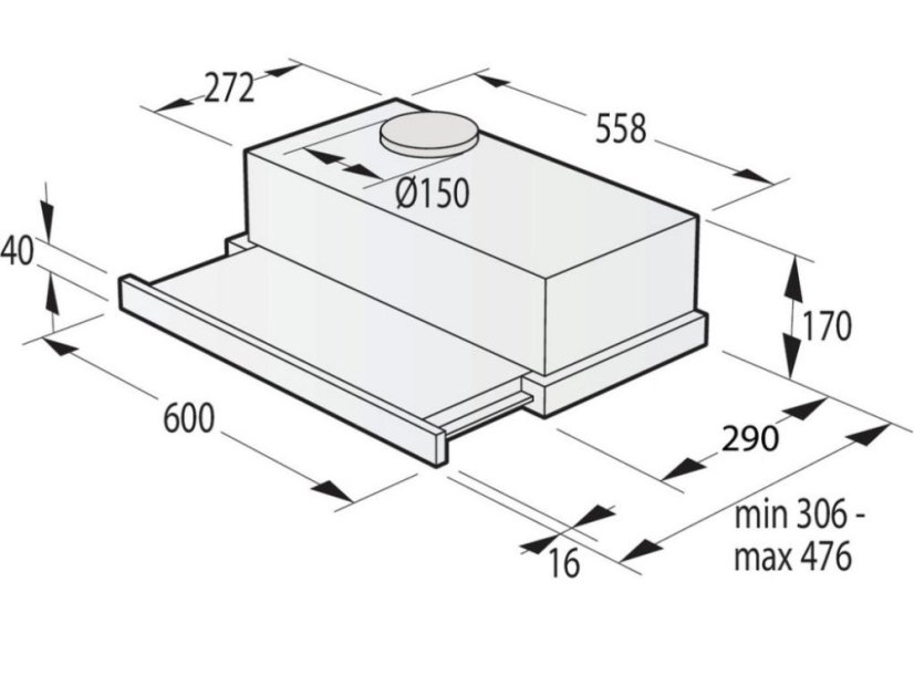 Výsuvná digestoř Gorenje TH60E3W