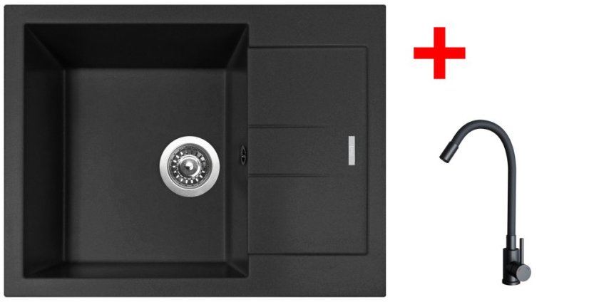 Sinks AMANDA 650 Pureblack + ELASTA černá matná Sinks AMANDA 650 Pureblack + ELASTA černá matná