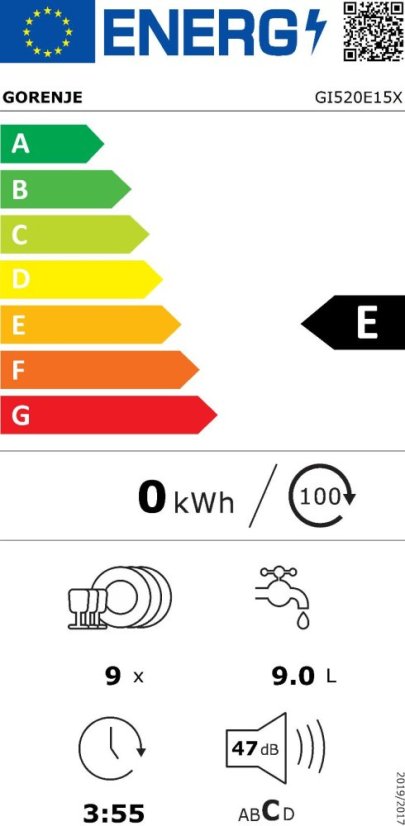 Vestavná myčka nádobí Gorenje GI520E15X