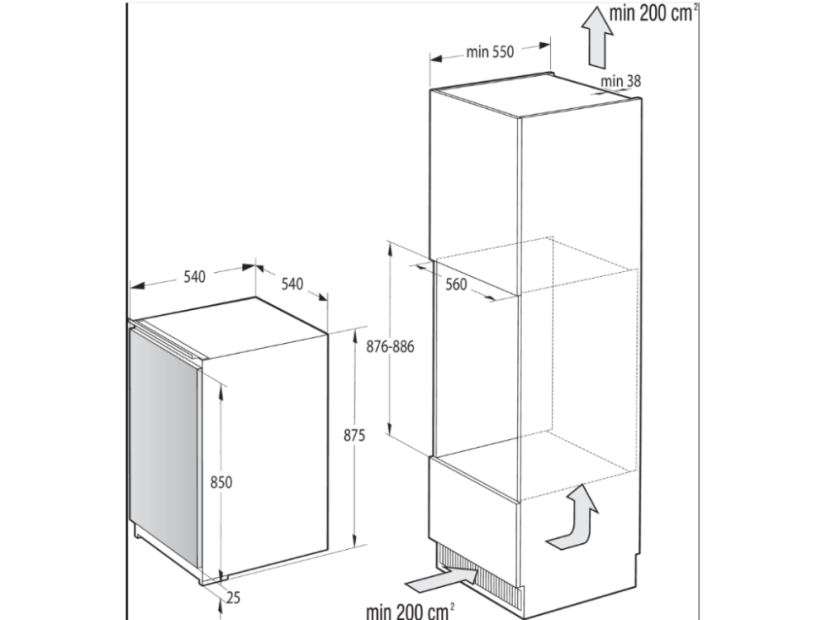 Vestavná monoklimatická chladnička Gorenje RI409EP1
