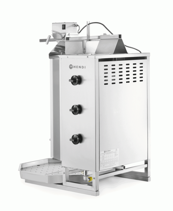 Plynový gril na kebab, HENDI, Profi Line, 9,75kW, 470x550x(H)960mm
