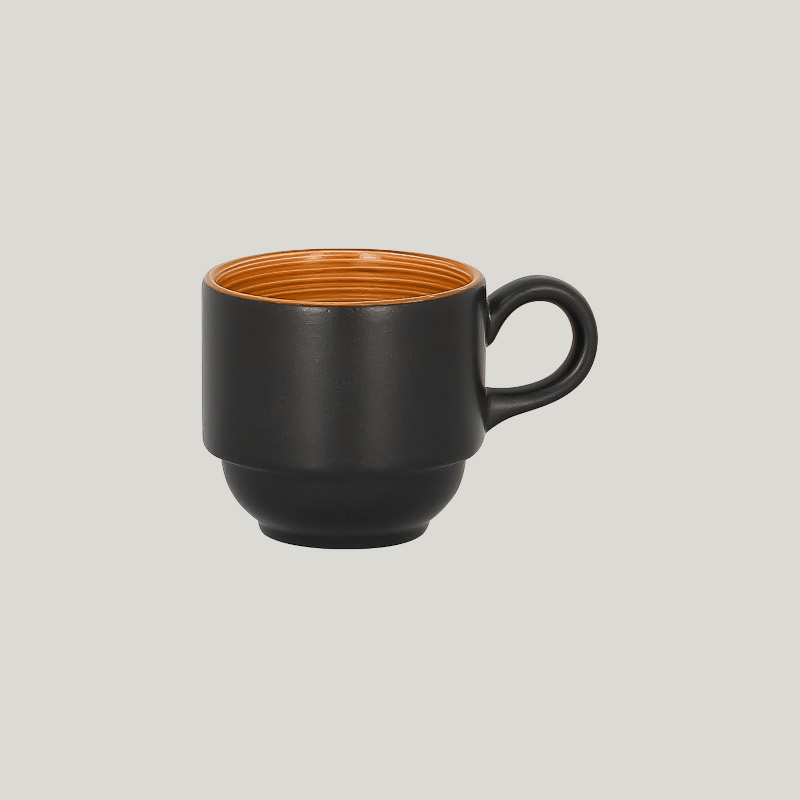RAK Porcelain RAK Trinidad šálek stohovatelný 90 ml, oranžový | RAK-TRCLSC09BC RAK Porcelain RAK Trinidad šálek stohovatelný 90 ml, oranžový | RAK-TRCLSC09BC