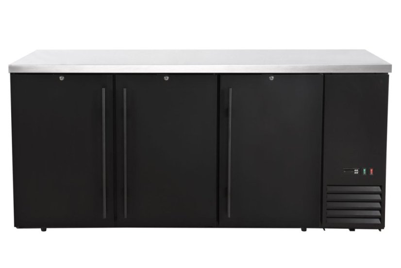 Chladicí barový pult, plné dveře, Arktic, 6 polic, 493L, Černá, 230V/185W, 1826x631x(H)865mm