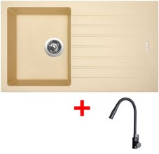 Sinks PERFECTO 860 Sahara + ELASTA S černá matná