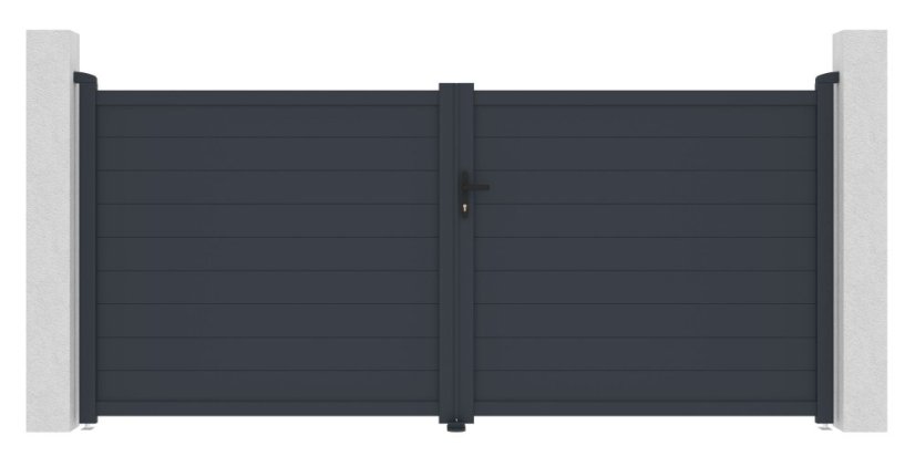 Brána G21 Orlando 350x158 cm dvoukřídlá, antracitová