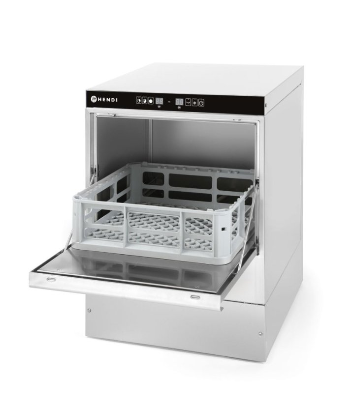 Myčka na sklo 40x40 - elektromechanické řízení, HENDI, s dávkovačem mycího prostředku, 230V/2800W, 470x510x(H)710mm