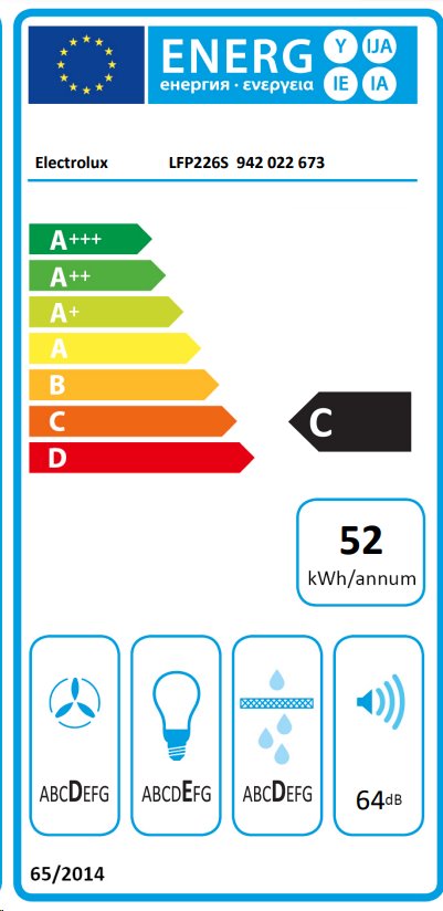 Výsuvná digestoř Electrolux LFP226S Odsavač par