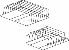 KROMO držák plechů a podnosů nerez 500 x 500 x 160 mm (rozteč 45 mm)