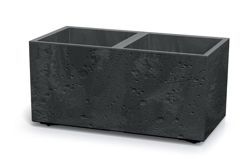 Květináč Prosperplast SIERRA CASE beton effect 77 cm černý beton