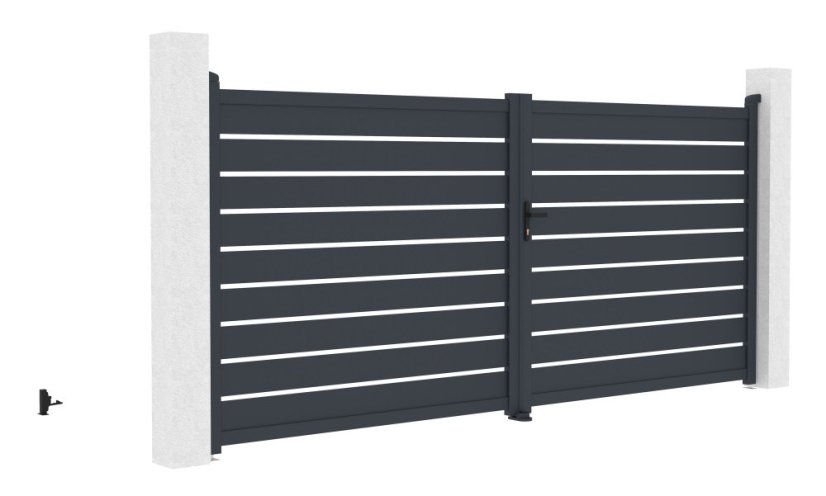 Brána G21 Reno 392x176 cm dvoukřídlá, antracitová
