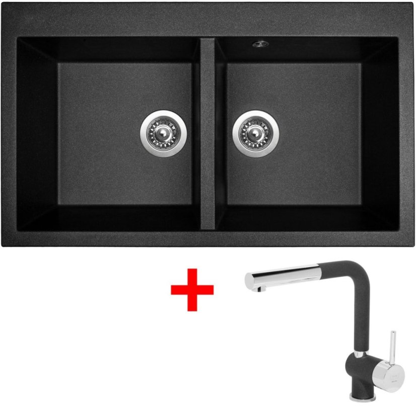 Sinks AMANDA 860 DUO Metalblack + Mix 3 P GR Sinks AMANDA 860 DUO Metalblack + Mix 3 P GR