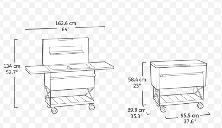 Zahradní stůl Keter Patio Cooler šedý