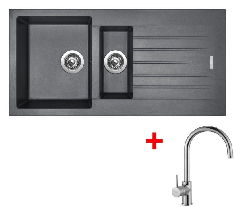 Sinks PERFECTO 1000.1 Titanium + Vitalia Sinks PERFECTO 1000.1 Titanium + Vitalia