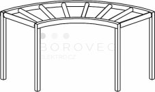 KROMO stůl válečkový oblouk 90° 1300 x 1300 x 850 mm