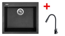 Sinks CUBE 560 Granblack + ELASTA S černá matná