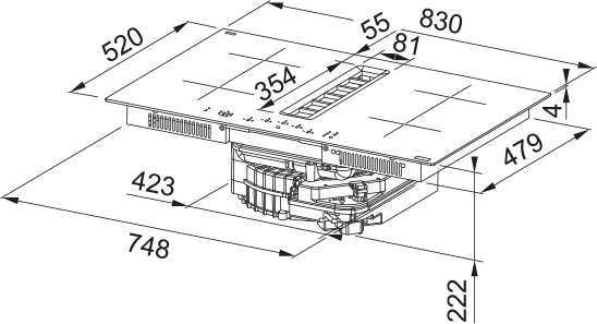 Indukční varná deska Franke FMA 8372 4RC HI Černé sklo
