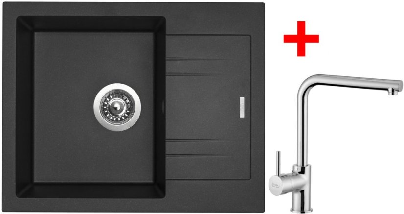 Sinks LINEA 600 Metalblack + Elka Sinks LINEA 600 Metalblack + Elka