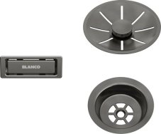 Odtoková sada InFino s přepadem C-overflow, satin dark steel