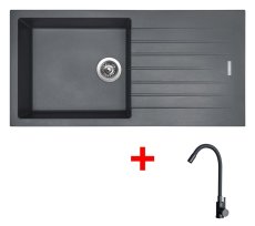 Sinks PERFECTO 1000 Titanium + ELASTA černá matná