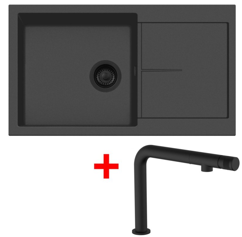 Sinks INFINITY 860 BL Nanoblack + COMFORTA Nanoblack Sinks INFINITY 860 BL Nanoblack + COMFORTA Nanoblack