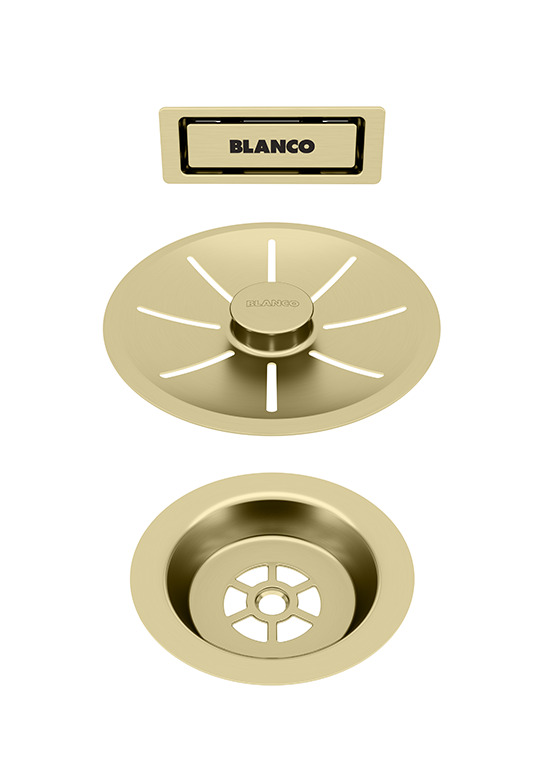 Odtoková sada InFino s přepadem C-overflow, saténově zlatá Gold Edition